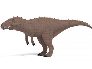 low poly cartoon acrocanthosaurus dinosaur Modelo 3D