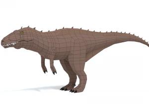 low poly cartoon acrocanthosaurus dinosaur 3D Model
