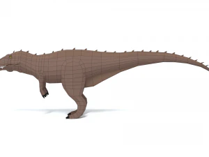 low poly cartoon acrocanthosaurus dinosaur 3D Model