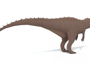 low poly cartoon acrocanthosaurus dinosaur 3D Model