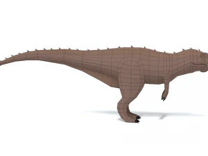 low poly cartoon acrocanthosaurus dinosaur 3D Model
