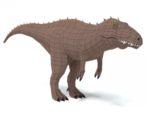 low poly cartoon acrocanthosaurus dinosaur 3D Model