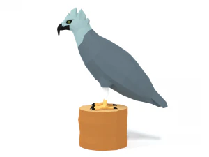 low poly cartoon harpy eagle 3D Model