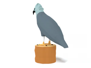 low poly cartoon harpy eagle 3D Model