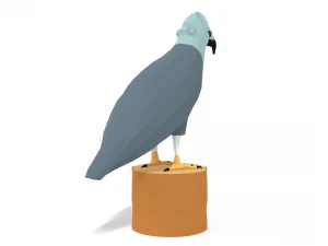 low poly cartoon harpy eagle 3D Model