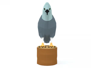 low poly cartoon harpy eagle 3D Model