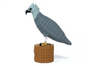 low poly cartoon harpy eagle 3D Model
