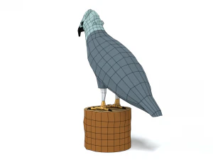 low poly cartoon harpy eagle 3D Model