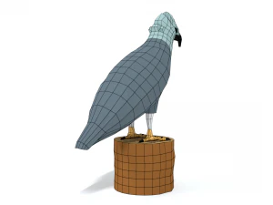 low poly cartoon harpy eagle 3D Model