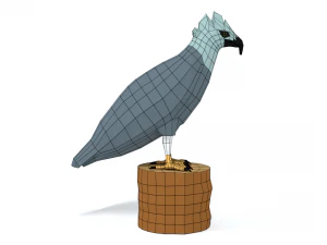 low poly cartoon harpy eagle 3D Model