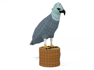 low poly cartoon harpy eagle 3D Model