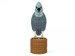 low poly cartoon harpy eagle 3D Model