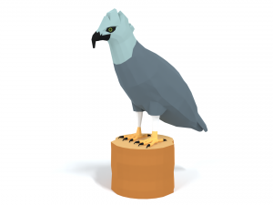low poly cartoon harpy eagle 3D मॉडल
