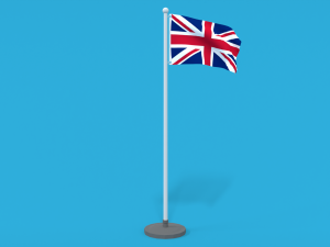 low poly seamless animated united kingdom flag 3D Model