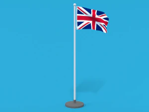 bandera del reino unido animada sin costura de baja poli Modelo 3D