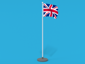 low poly seamless animated united kingdom flag 3D मॉडल