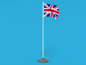 low poly seamless animated united kingdom flag 3D Model