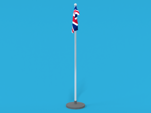 low poly seamless animated united kingdom flag 3D मॉडल