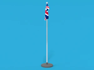 low poly seamless animated united kingdom flag 3D Model