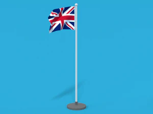 low poly seamless animated united kingdom flag 3D Model