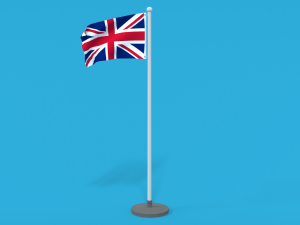 low poly seamless animated united kingdom flag 3D मॉडल