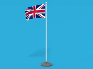 low poly seamless animated united kingdom flag 3D Model