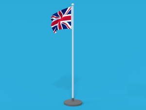 low poly seamless animated united kingdom flag 3D मॉडल