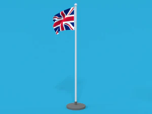 low poly seamless animated united kingdom flag 3D Model