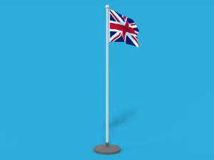 low poly seamless animated united kingdom flag 3D मॉडल