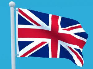 low poly seamless animated united kingdom flag 3D Model