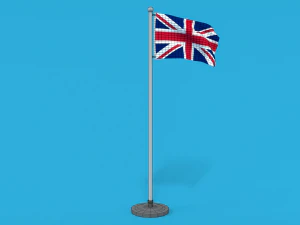 low poly seamless animated united kingdom flag 3D Model