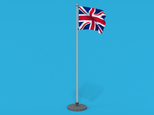 low poly seamless animated united kingdom flag 3D मॉडल