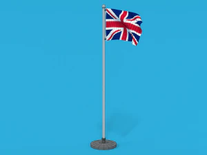 low poly seamless animated united kingdom flag 3D Model