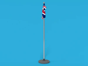 low poly seamless animated united kingdom flag 3D Model