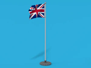 low poly seamless animated united kingdom flag 3D Model