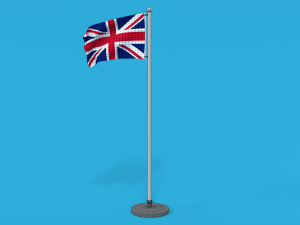 low poly seamless animated united kingdom flag 3D मॉडल