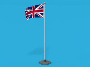 low poly seamless animated united kingdom flag 3D Model