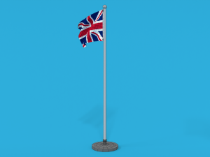 low poly seamless animated united kingdom flag 3D मॉडल