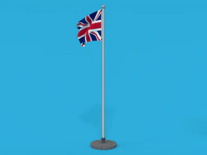 low poly seamless animated united kingdom flag 3D Model