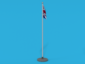 low poly seamless animated united kingdom flag 3D मॉडल