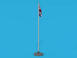 low poly seamless animated united kingdom flag 3D Model