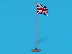 low poly seamless animated united kingdom flag 3D Model