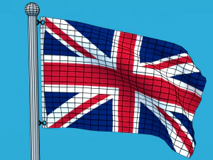 low poly seamless animated united kingdom flag 3D Model
