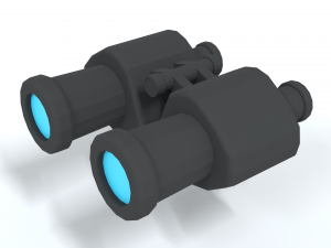low poly cartoon binoculars 3D Model