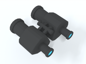 low poly cartoon binoculars Modello 3D