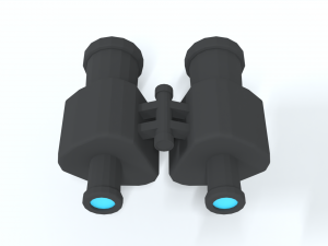 low poly cartoon binoculars Modello 3D