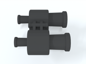 low poly cartoon binoculars Modello 3D