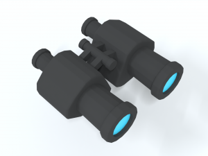 low poly cartoon binoculars Modello 3D
