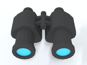 low poly cartoon binoculars Modello 3D