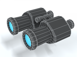 low poly cartoon binoculars Modello 3D